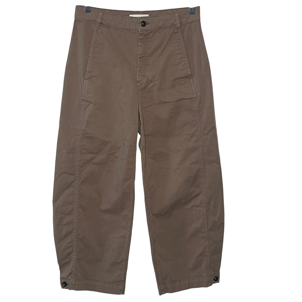 Everlane Way-High Curve‎ Brown Chino Pants High Rise Barrel Leg Size 6